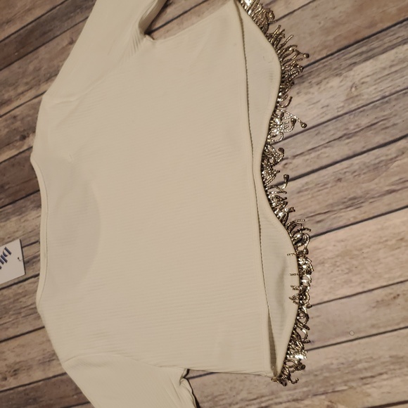 NWTS BLUE B. CRYSTAL DRIP RIBBED CROP TOP | MEDIUM - Picture 14 of 16